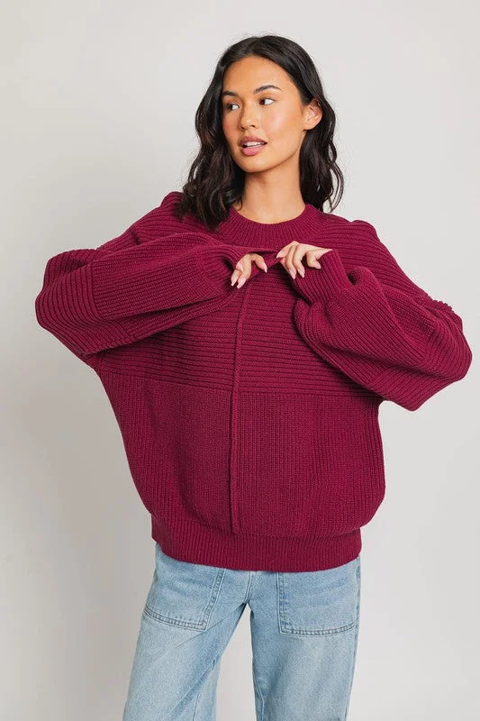 Hot Girl Le Lis Ribbed Chunky Knit Pullover Sweater