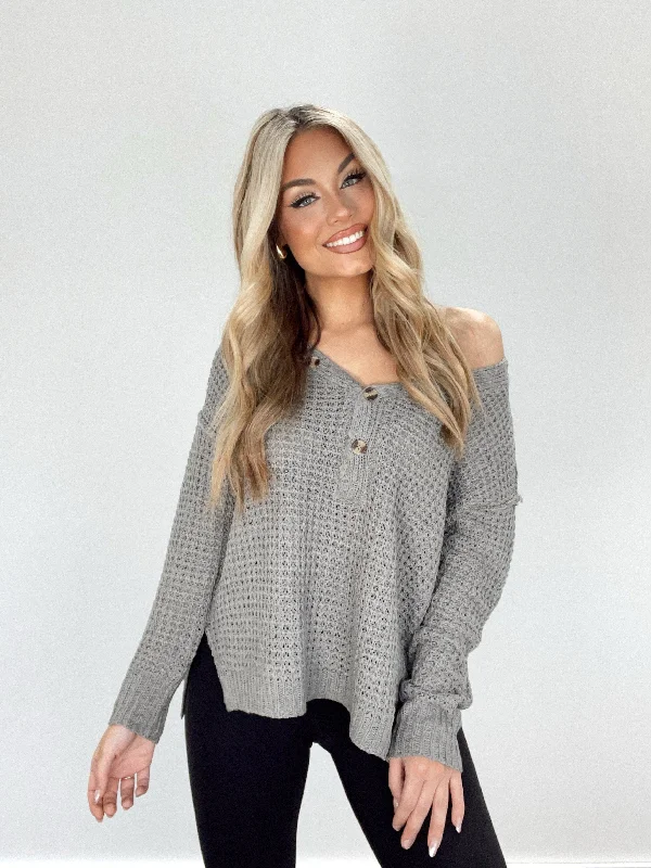 Waffle Knit Pullover Sweater